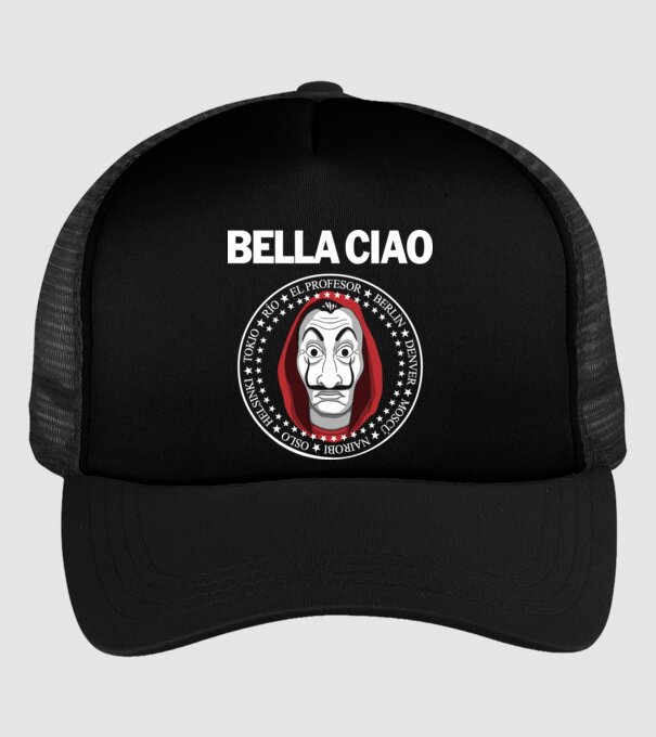 bella ciao stroke white model negru pe tricou