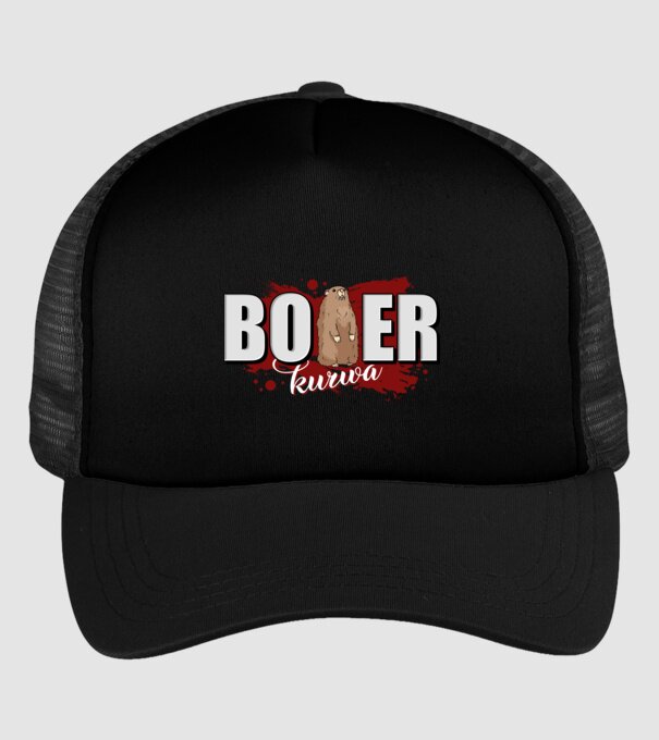 Bober Kurwa model negru pe tricou