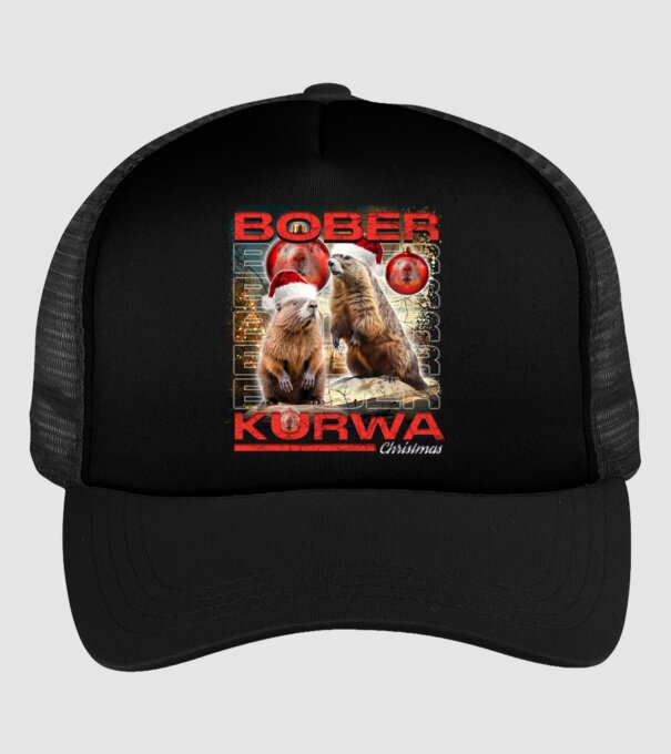Bober kurwa christmas universe model negru pe tricou