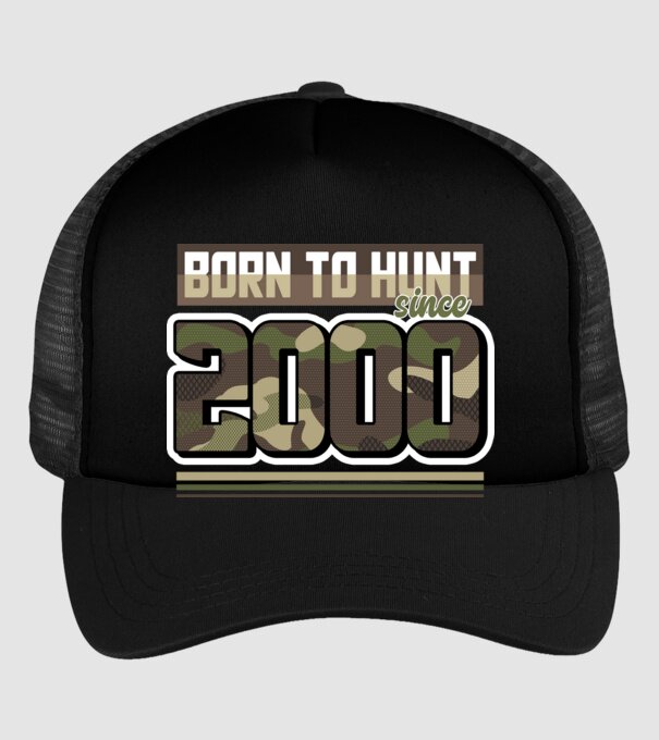 Born to hunt since 2000 model negru pe tricou