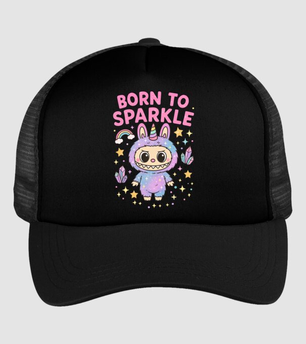 Born to sparkle model negru pe tricou