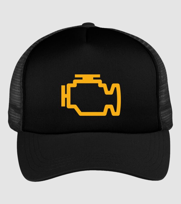 check engine model negru pe tricou