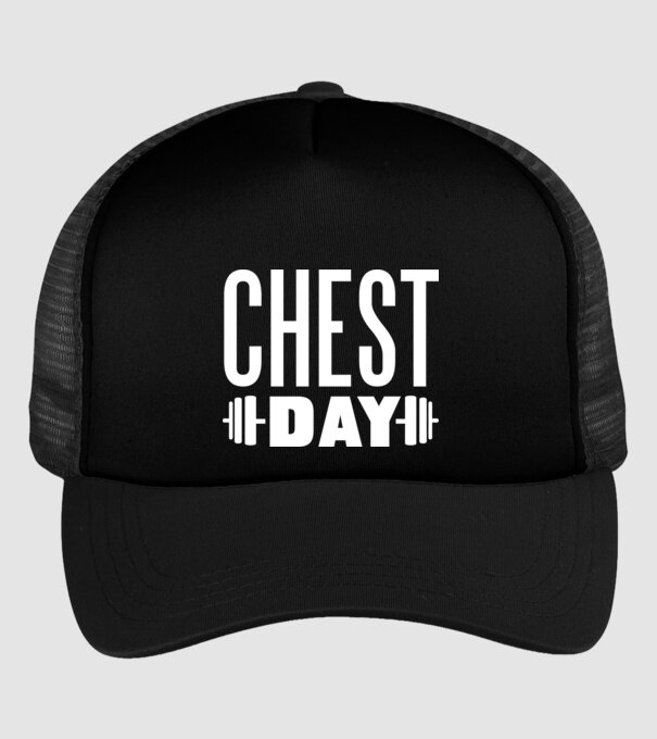 Chest day model negru pe tricou