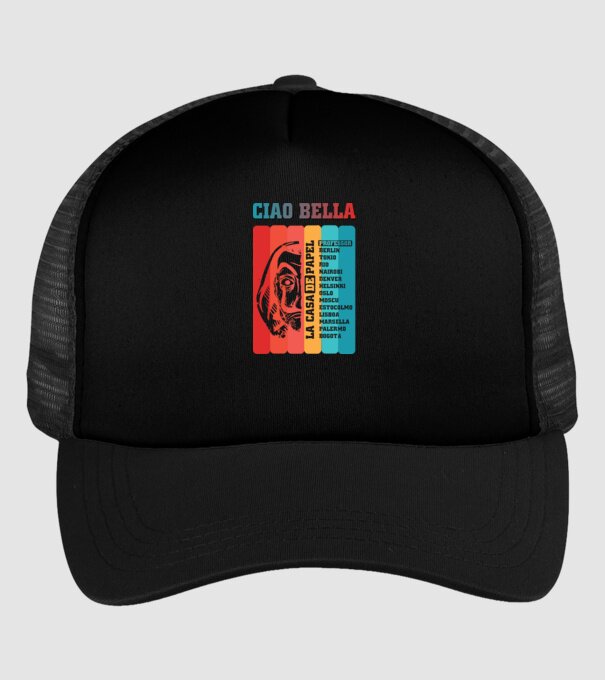 ciao bella retro model negru pe tricou