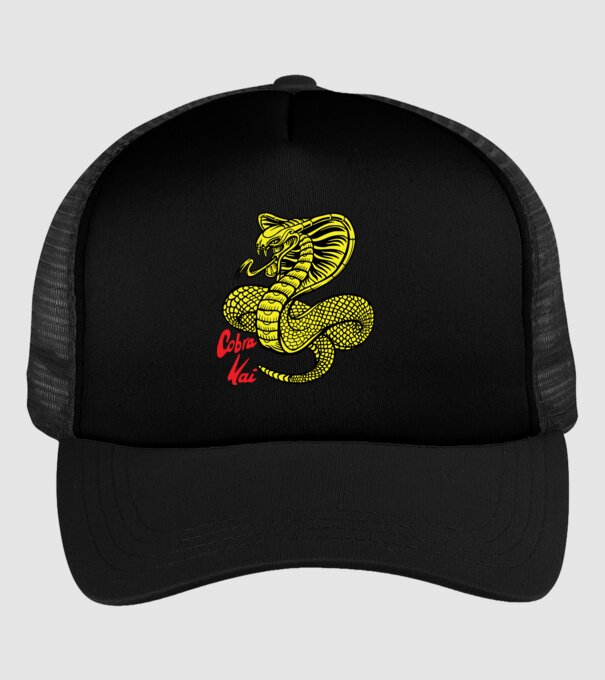 cobra kai logo color model negru pe tricou