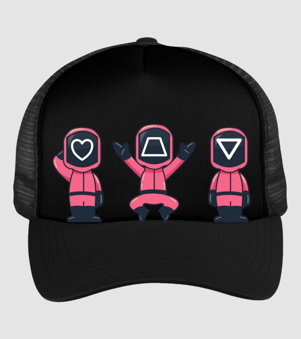 cute squid game toys model negru pe tricou