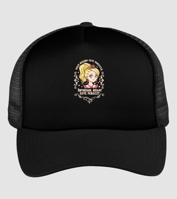 Dacă regina este fericită, întregul regat este fericit. model negru pe tricou