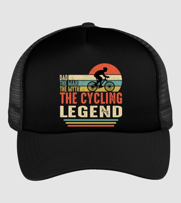 Dad the man, the myth, the cycling legend model negru pe tricou