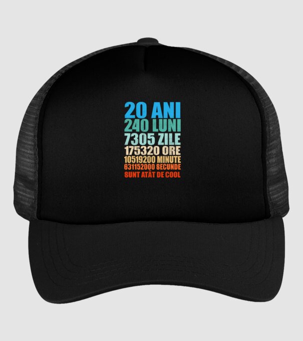 De 20 ani - luni - zile - ore - minute - secunde - sunt atât de cool model negru pe tricou
