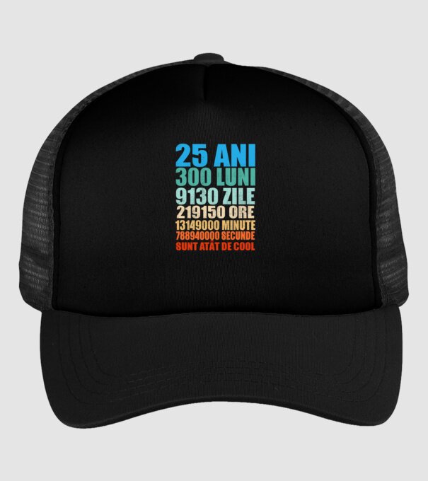 De 25 ani - luni - zile - ore - minute - secunde - sunt atât de cool model negru pe tricou