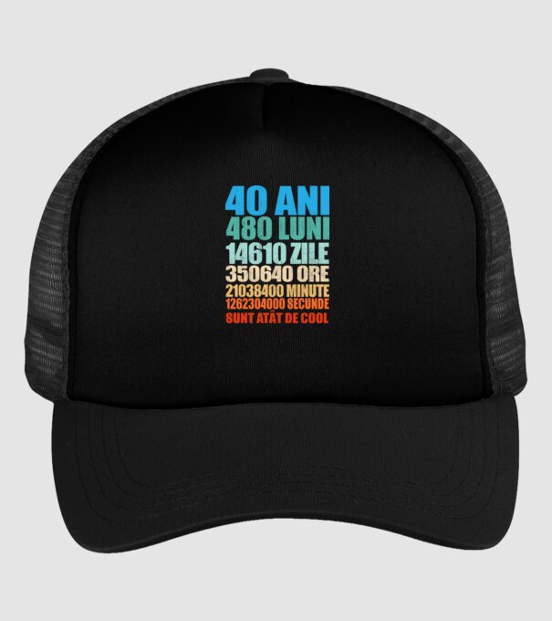 De 40 ani - luni - zile - ore - minute - secunde - sunt atât de cool model negru pe tricou