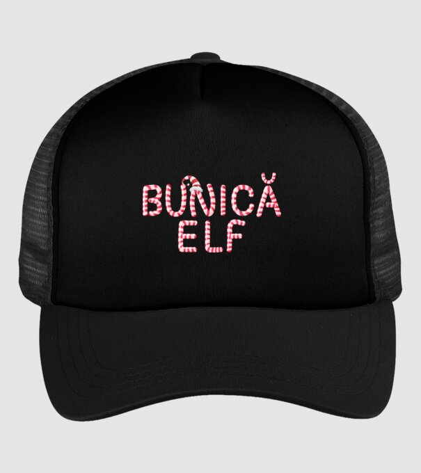 bunică elf model negru pe tricou