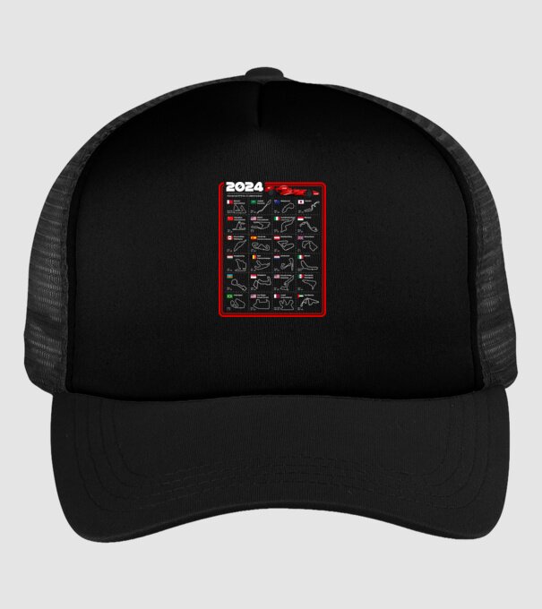 F1 calendar 2024 model negru pe tricou