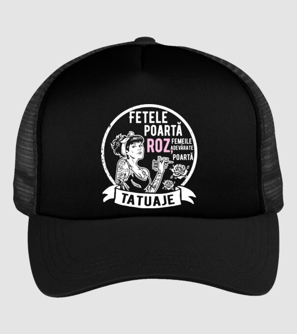 Fetele poartă roz, femeile adevărate poartă tatuaje model negru pe tricou