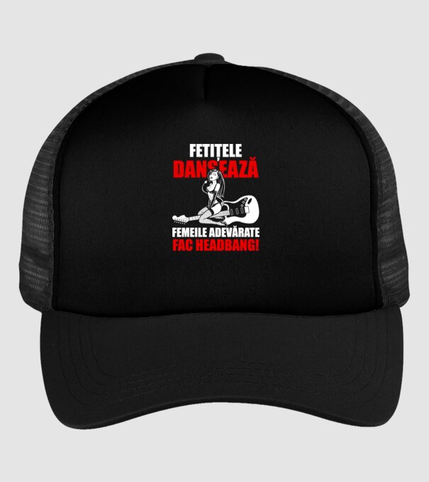 fetițele dansează, femeile adevărate fac headbang! model negru pe tricou