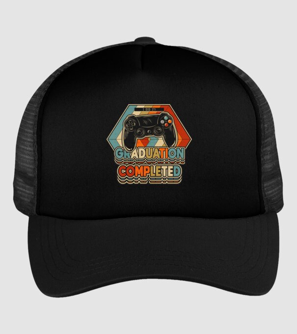 Graduatuion completed retro model negru pe tricou