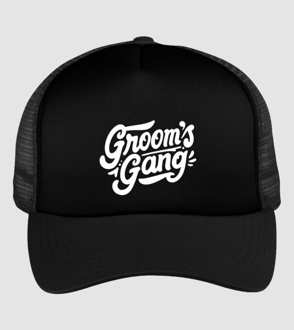 Grooms Gang model negru pe tricou