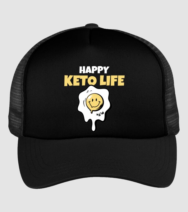 HAPPY KETO LIFE model negru pe tricou