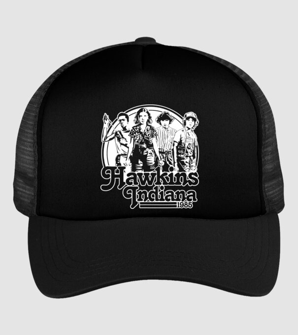 hawkins indiana stranger things2 model negru pe tricou