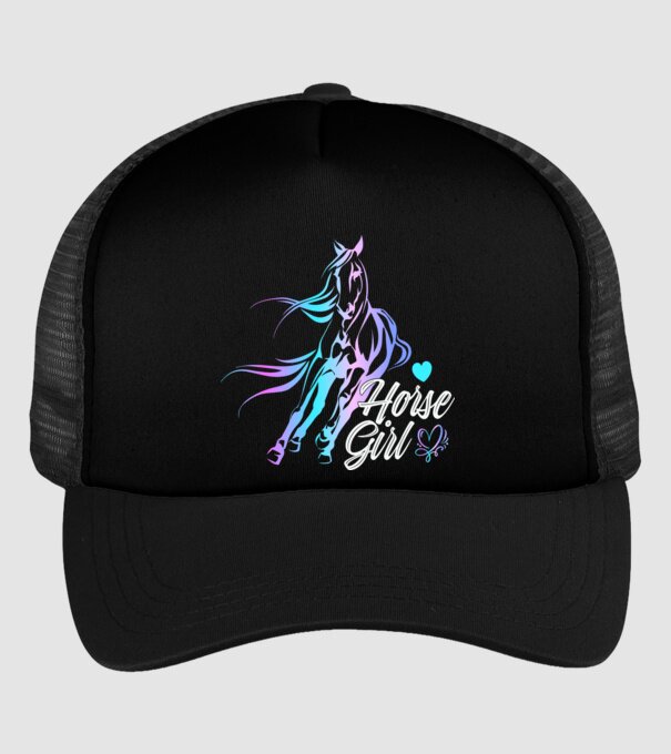Horse girl 2 model negru pe tricou