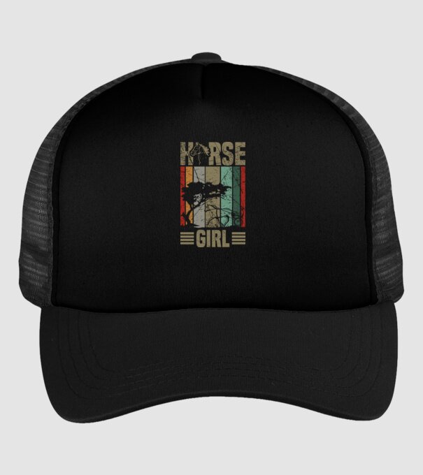 Horse girl model negru pe tricou