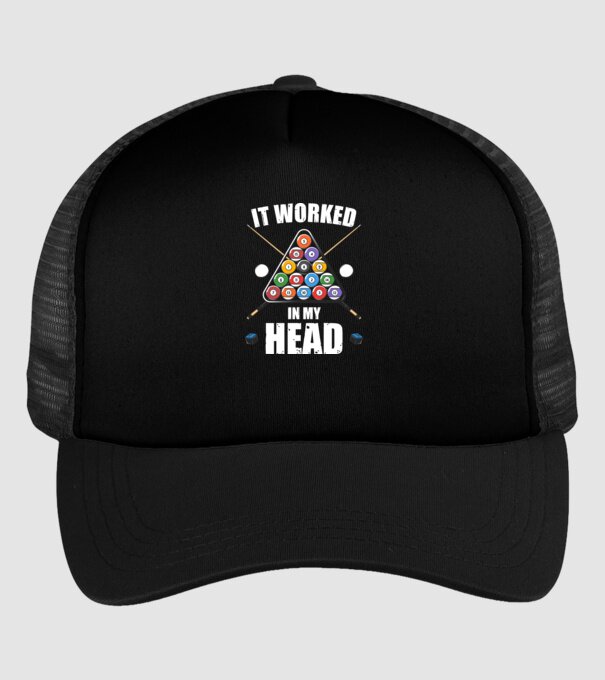 IT WORKED IN MY HEAD Biliard model negru pe tricou