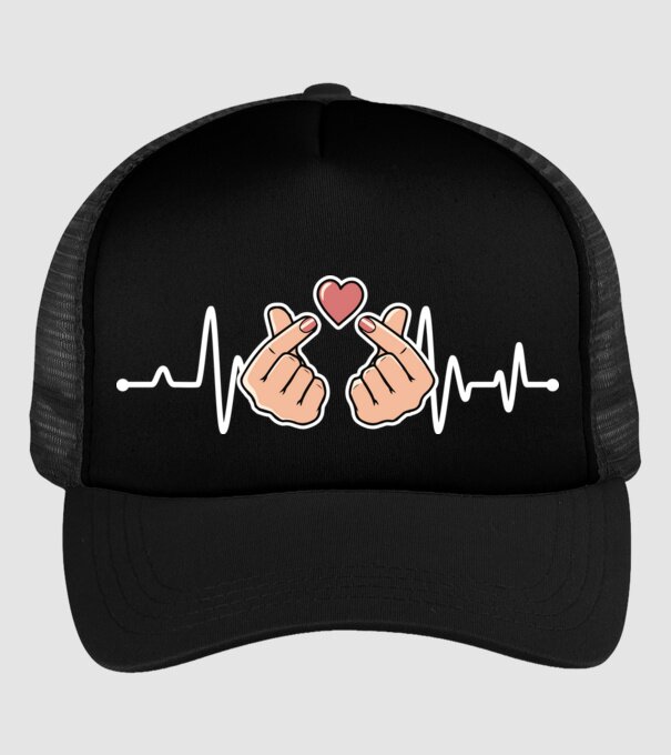 Kpop heartbeat model negru pe tricou