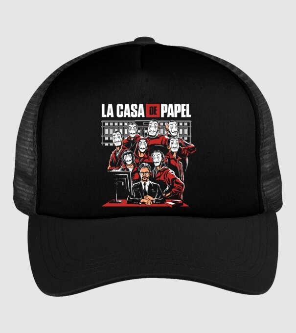 La casa de papel grupo model negru pe tricou