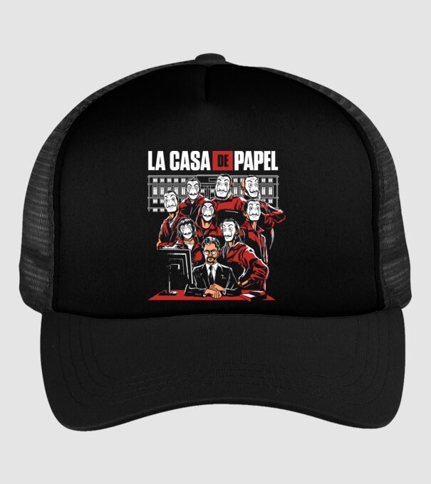 La casa de papel grupo model negru pe tricou