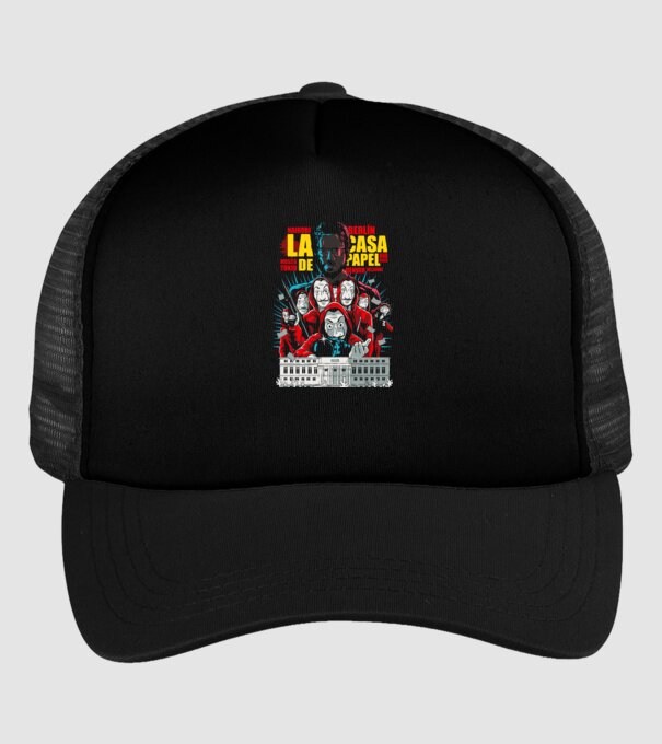 La casa de papel ilutración model negru pe tricou