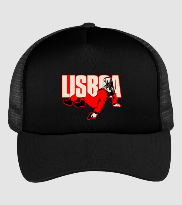 lisboa la casa de papel model negru pe tricou
