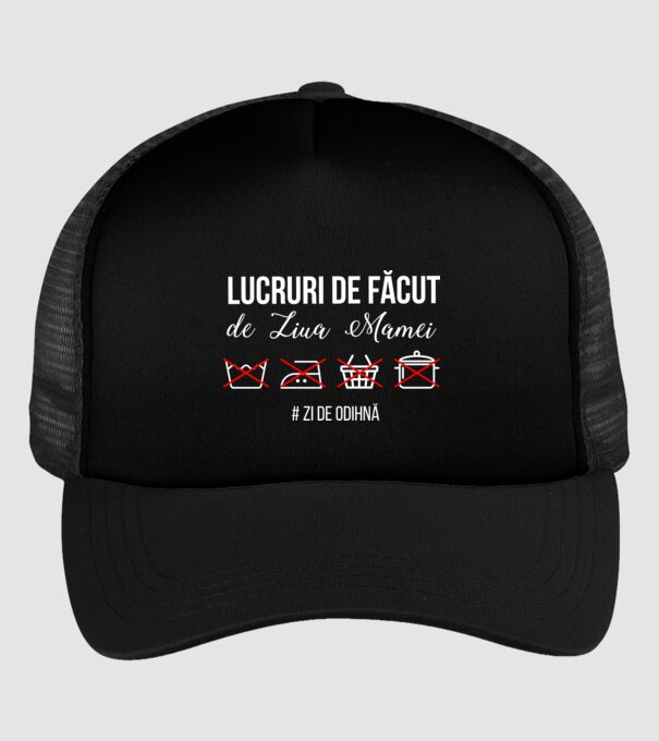 Lucruri de făcut de Ziua Mamei - # zi de odihnă model negru pe tricou