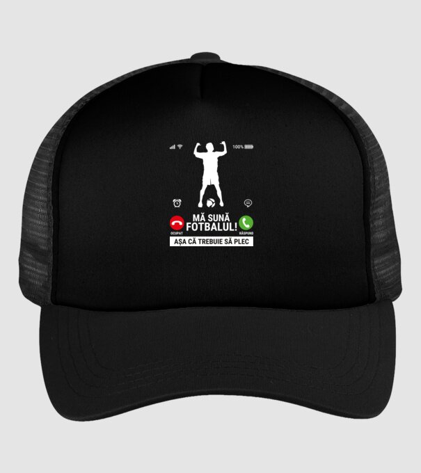 Mă sună fotbalul model negru pe tricou