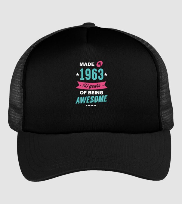 Made in 1963 model negru pe tricou