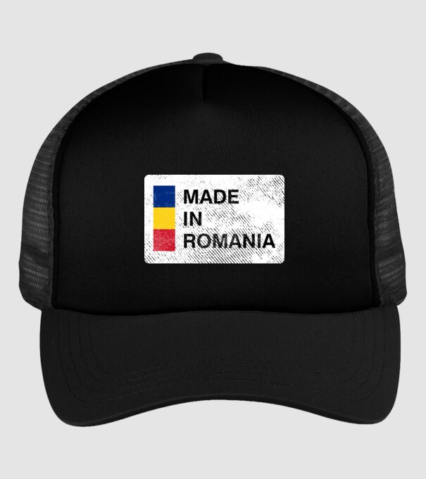 made in romania model negru pe tricou