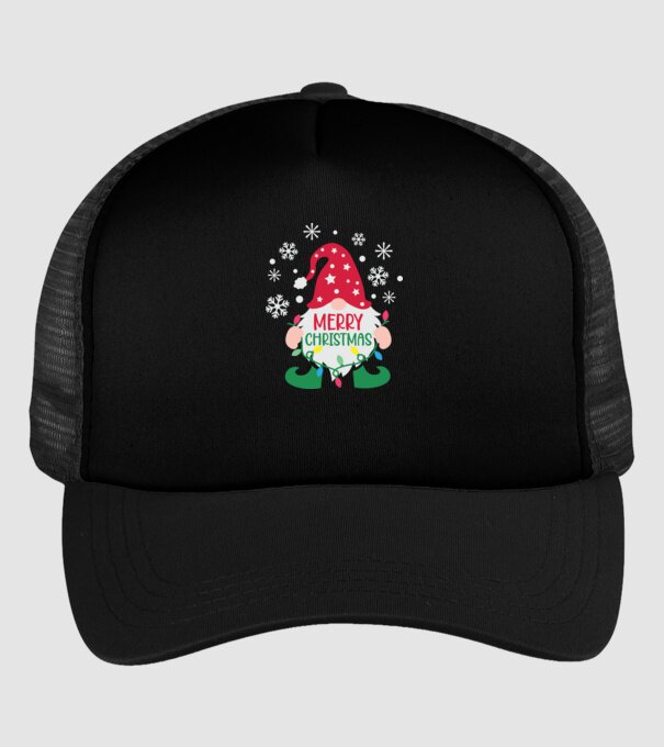 Merry christmas gnome model negru pe tricou