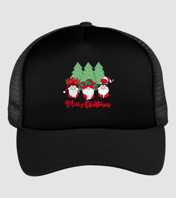 Merry christmas gnomes model negru pe tricou