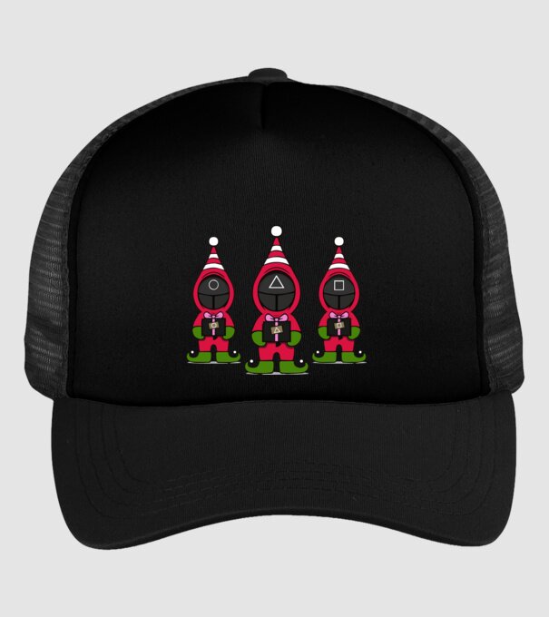 merry squid game model negru pe tricou