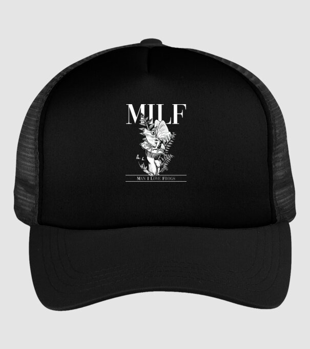 MILF man i love frogs model negru pe tricou