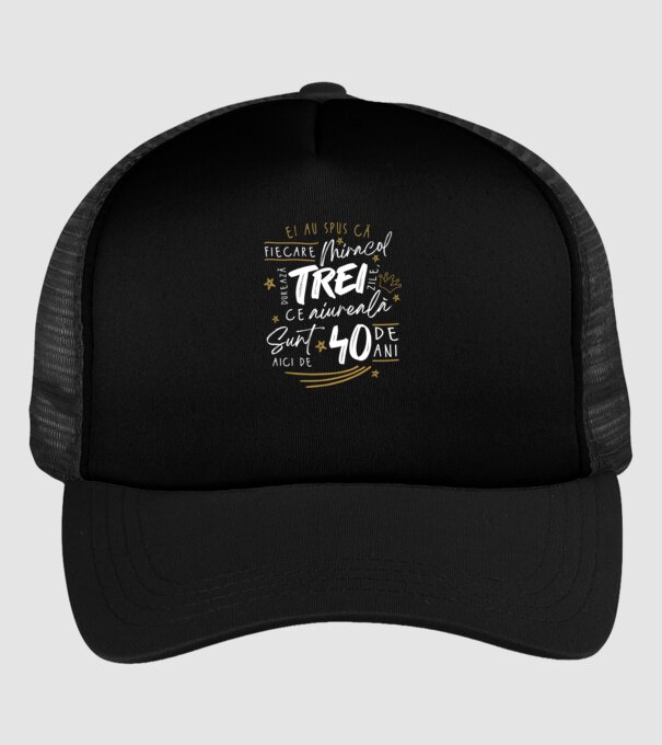 Miracol durează trei 40 de ani model negru pe tricou