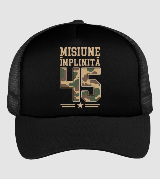 Misiune împlinită 45 model negru pe tricou