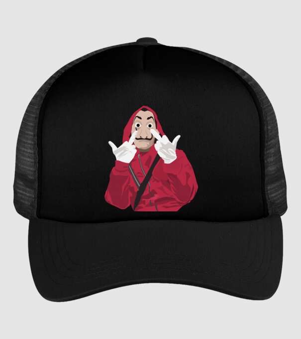money heist fcku model negru pe tricou