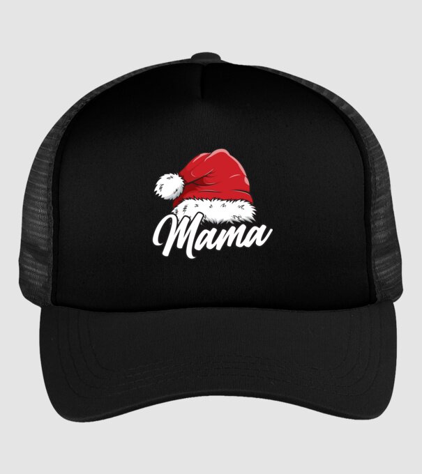 mama Santa Hat model negru pe tricou