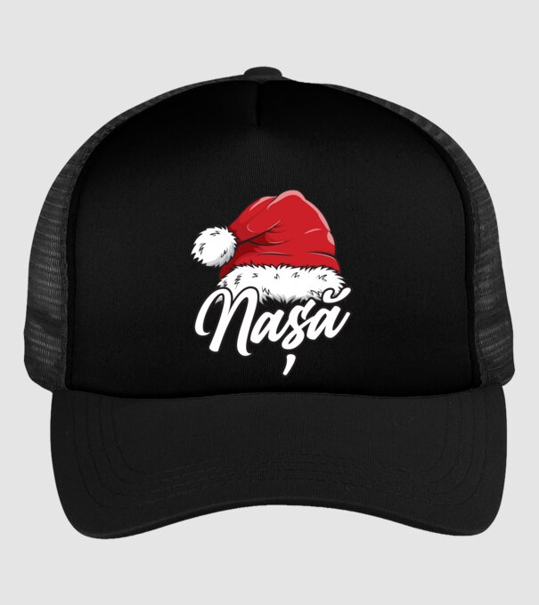 nașă Santa Hat model negru pe tricou