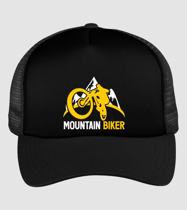 mountain biker model negru pe tricou