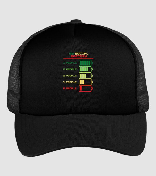 My social battery model negru pe tricou