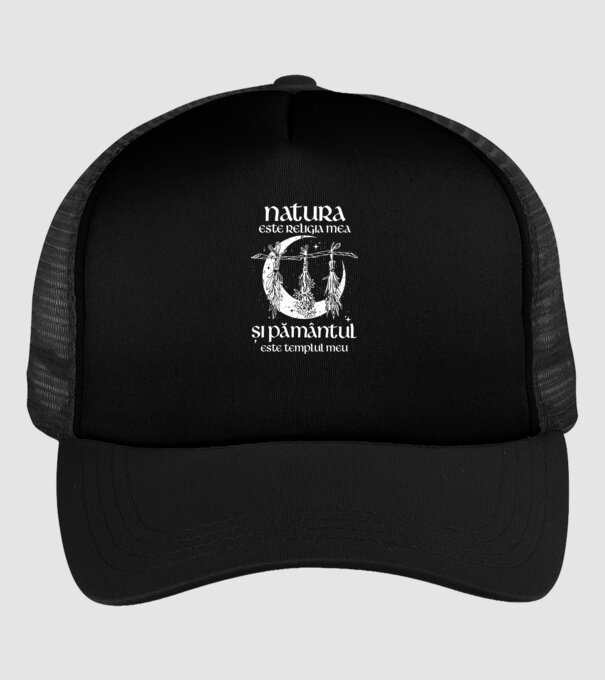 Natura este religia mea model negru pe tricou