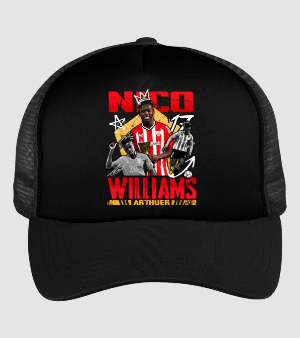 Nico Williams tribute model negru pe tricou