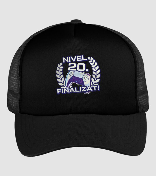 Nivel 20 finalizat! model negru pe tricou