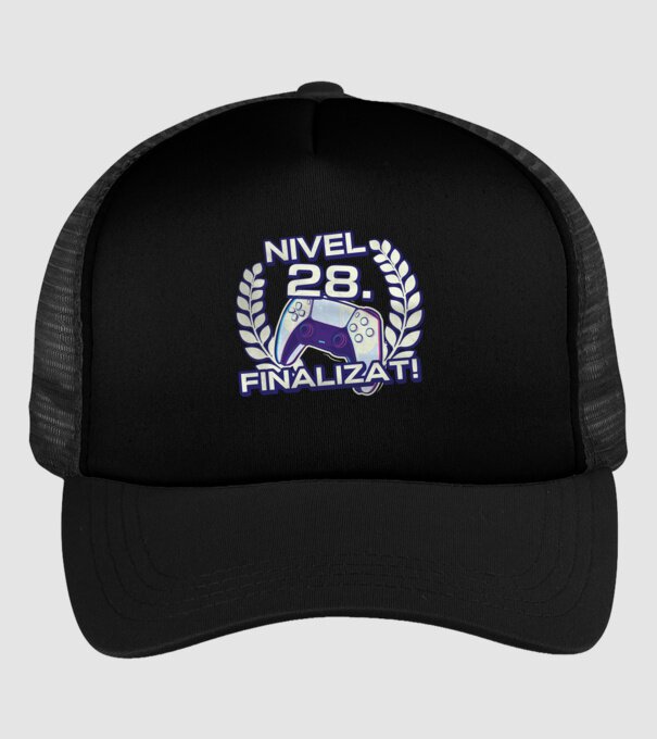 Nivel 28 finalizat! model negru pe tricou